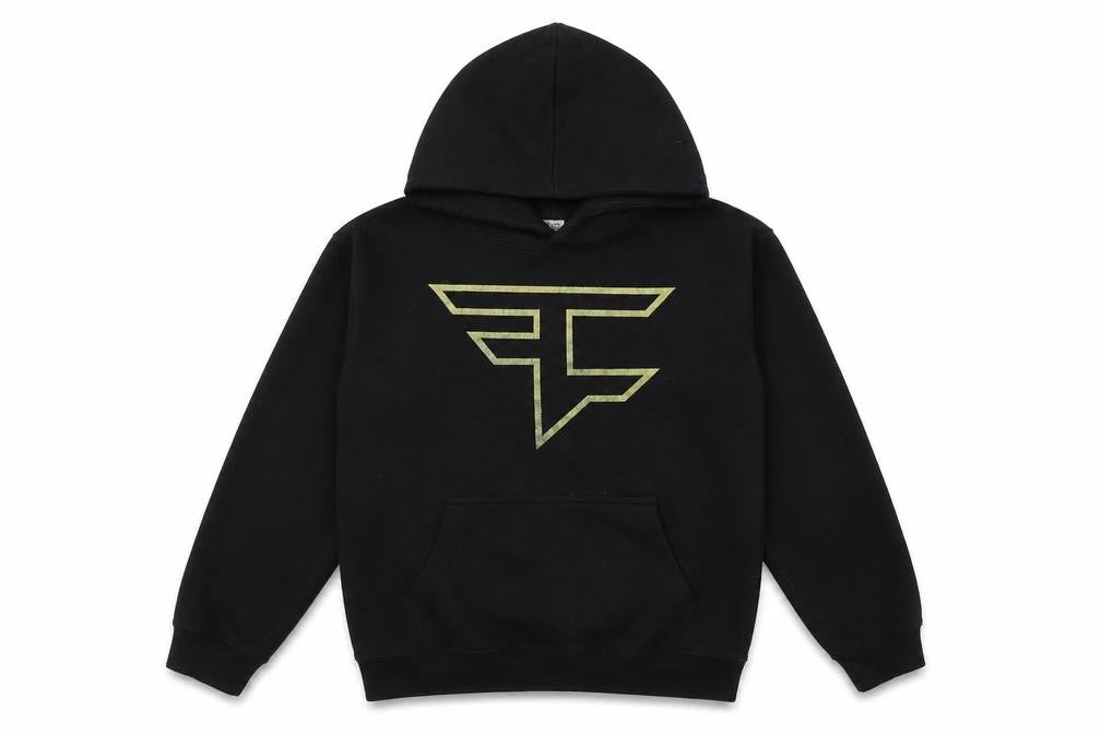 AYKIZ Boys Black Polyester Pullover Hoodie Size 9-10 Years