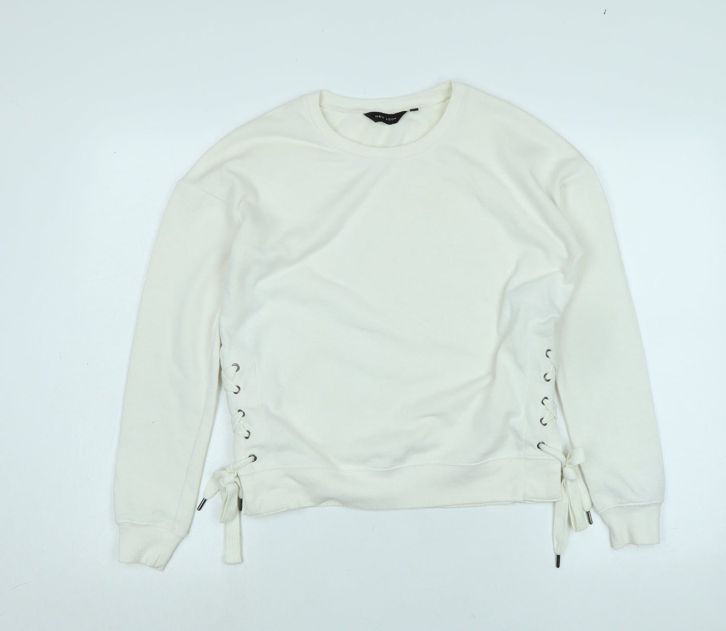 New Look Womens Ivory Polyester Pullover Sweatshirt Size 8