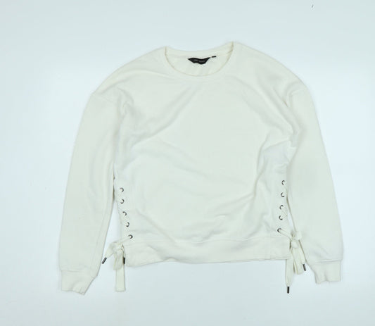 New Look Womens Ivory Polyester Pullover Sweatshirt Size 8