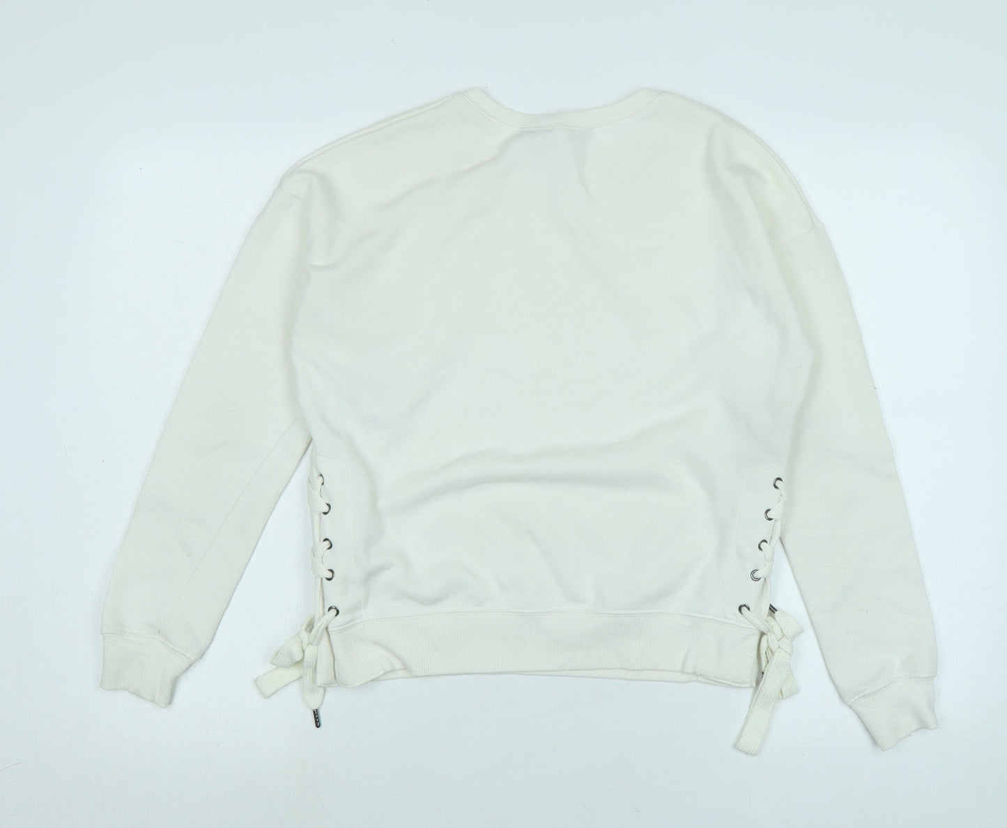 New Look Womens Ivory Polyester Pullover Sweatshirt Size 8