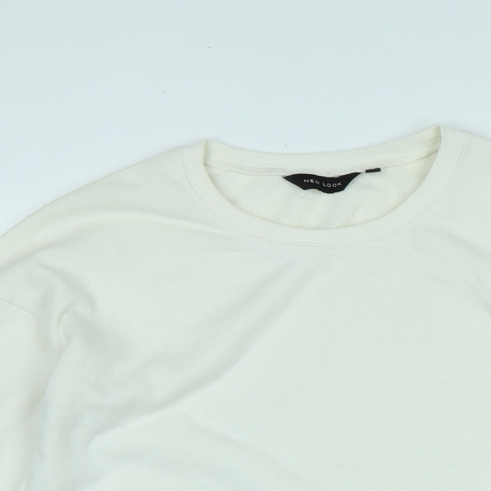 New Look Womens Ivory Polyester Pullover Sweatshirt Size 8