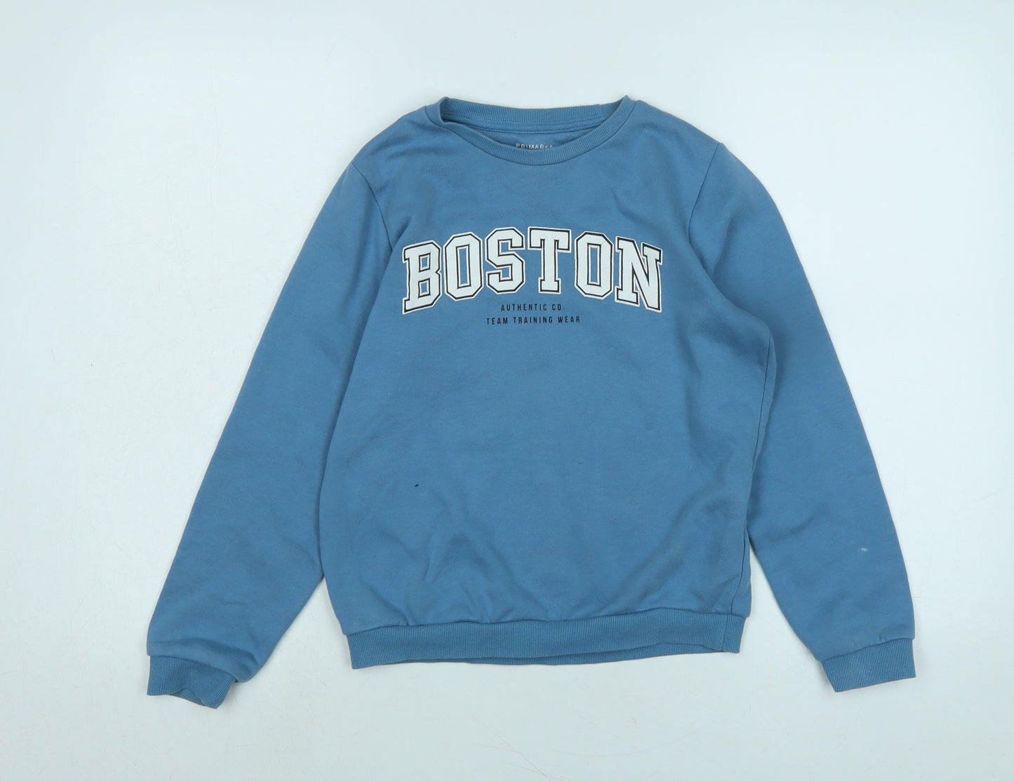 Boston Boys Blue Polyester Pullover Sweatshirt Size 9-10 Years