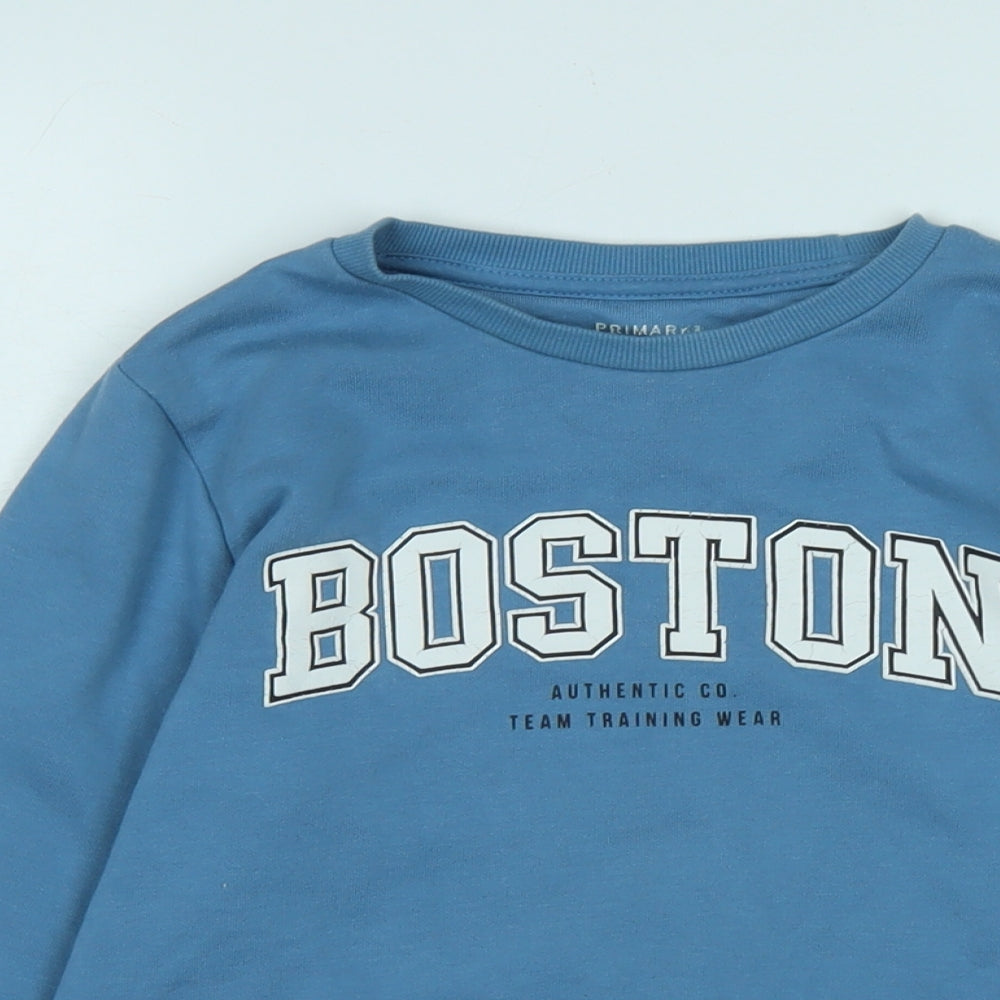 Boston Boys Blue Polyester Pullover Sweatshirt Size 9-10 Years