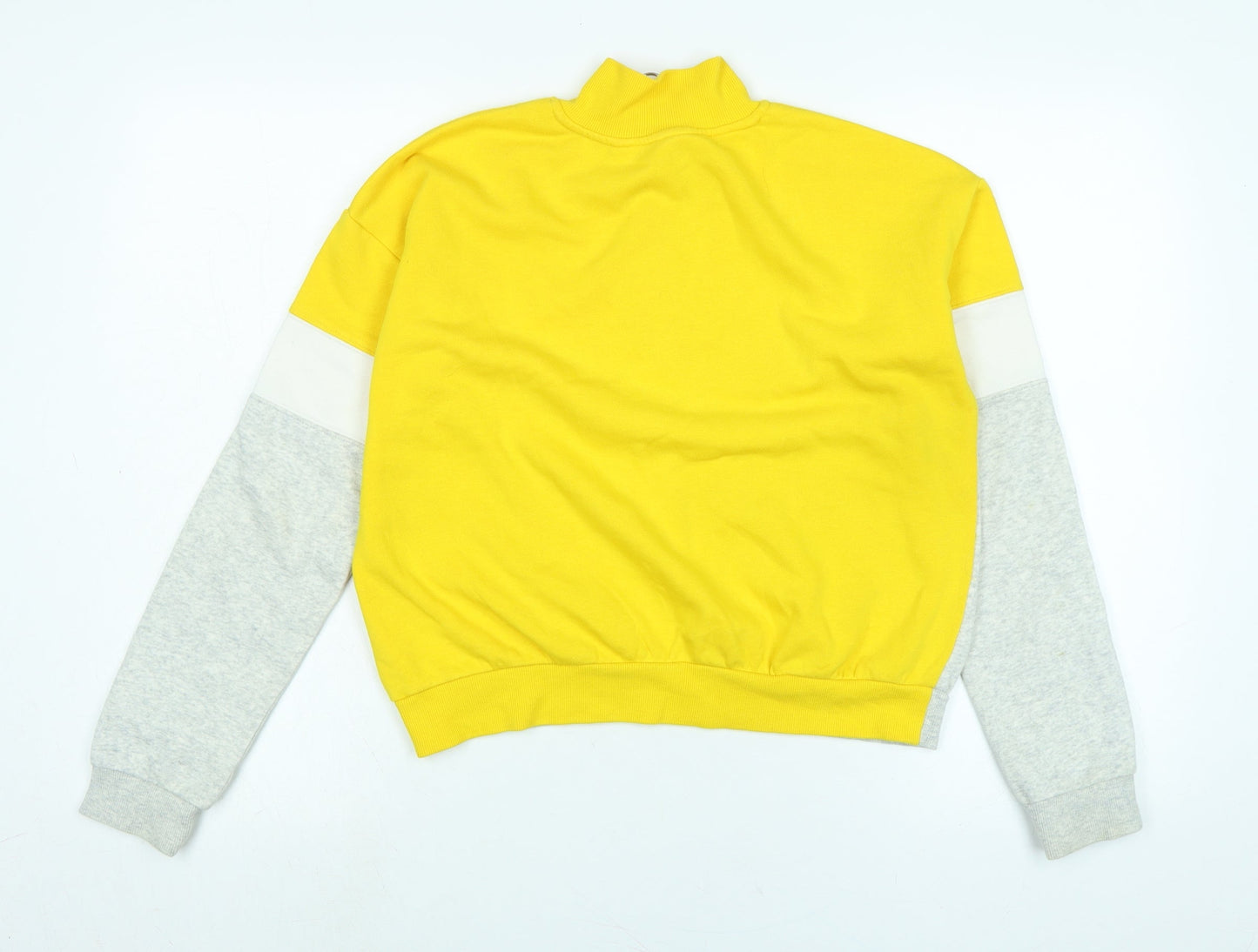 H&M Girls Yellow Polyester Pullover Sweatshirt Size 14 Years Zip
