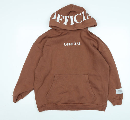 Boohoo Womens Brown Polyester Pullover Hoodie Size XS