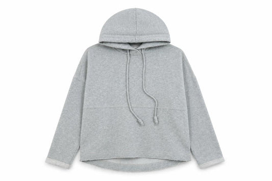 H&M Womens Grey Cotton Pullover Hoodie Size S