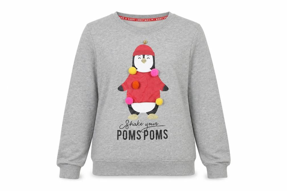 Made For You Womens Grey Polyester Pullover Sweatshirt Size 12 - Shake your pom poms