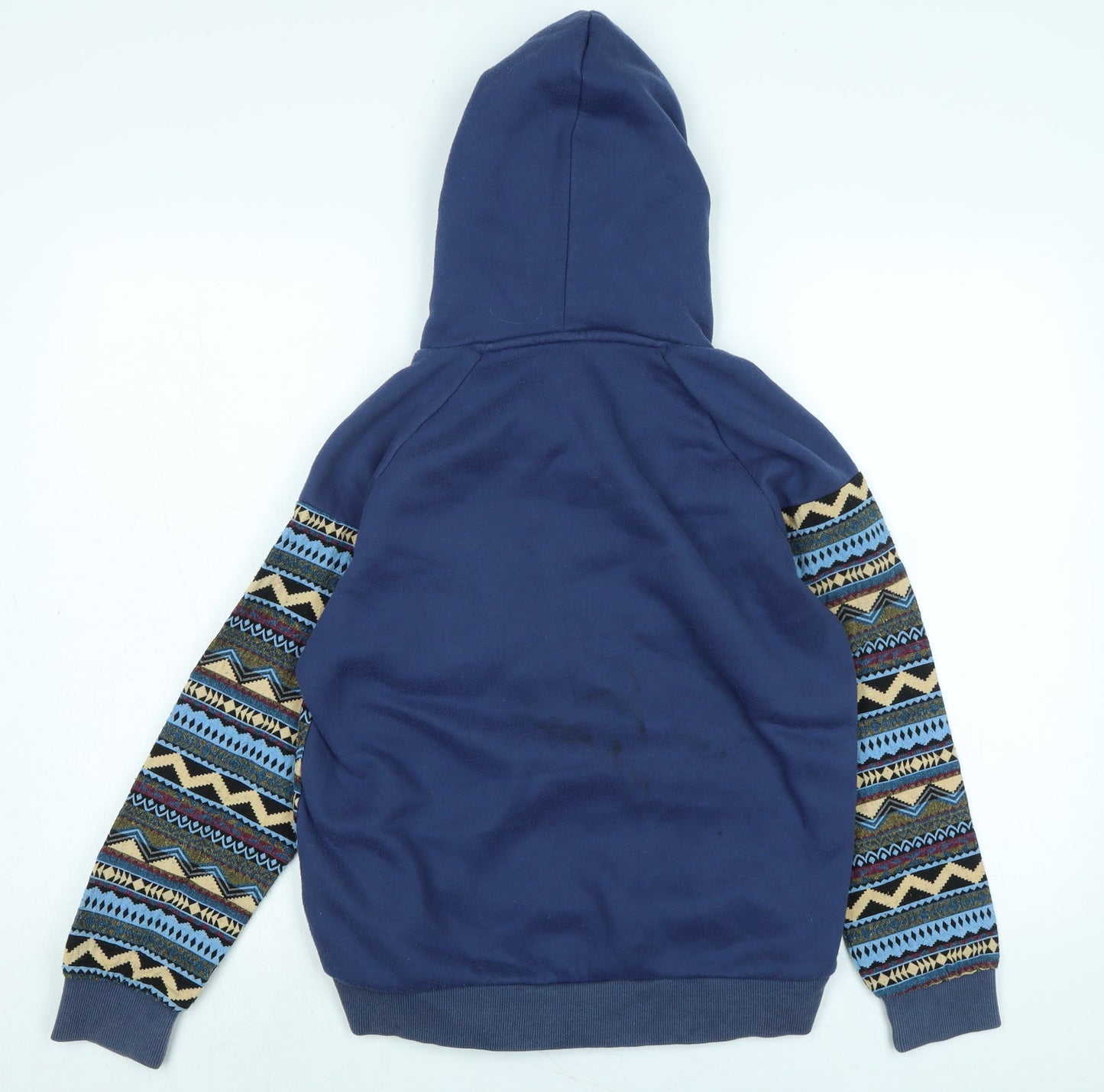 manslife Boys Blue Polyester Pullover Hoodie Size M