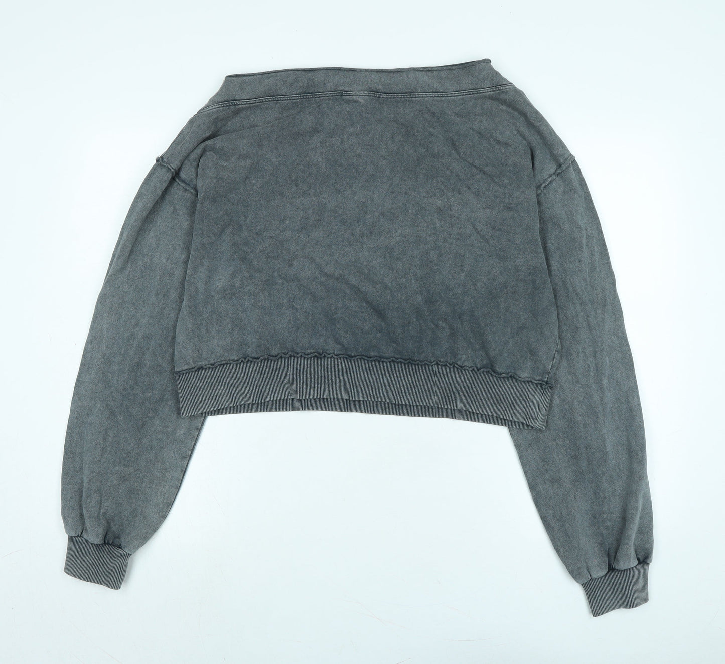 Pull&Bear Womens Grey Cotton Pullover Sweatshirt Size S