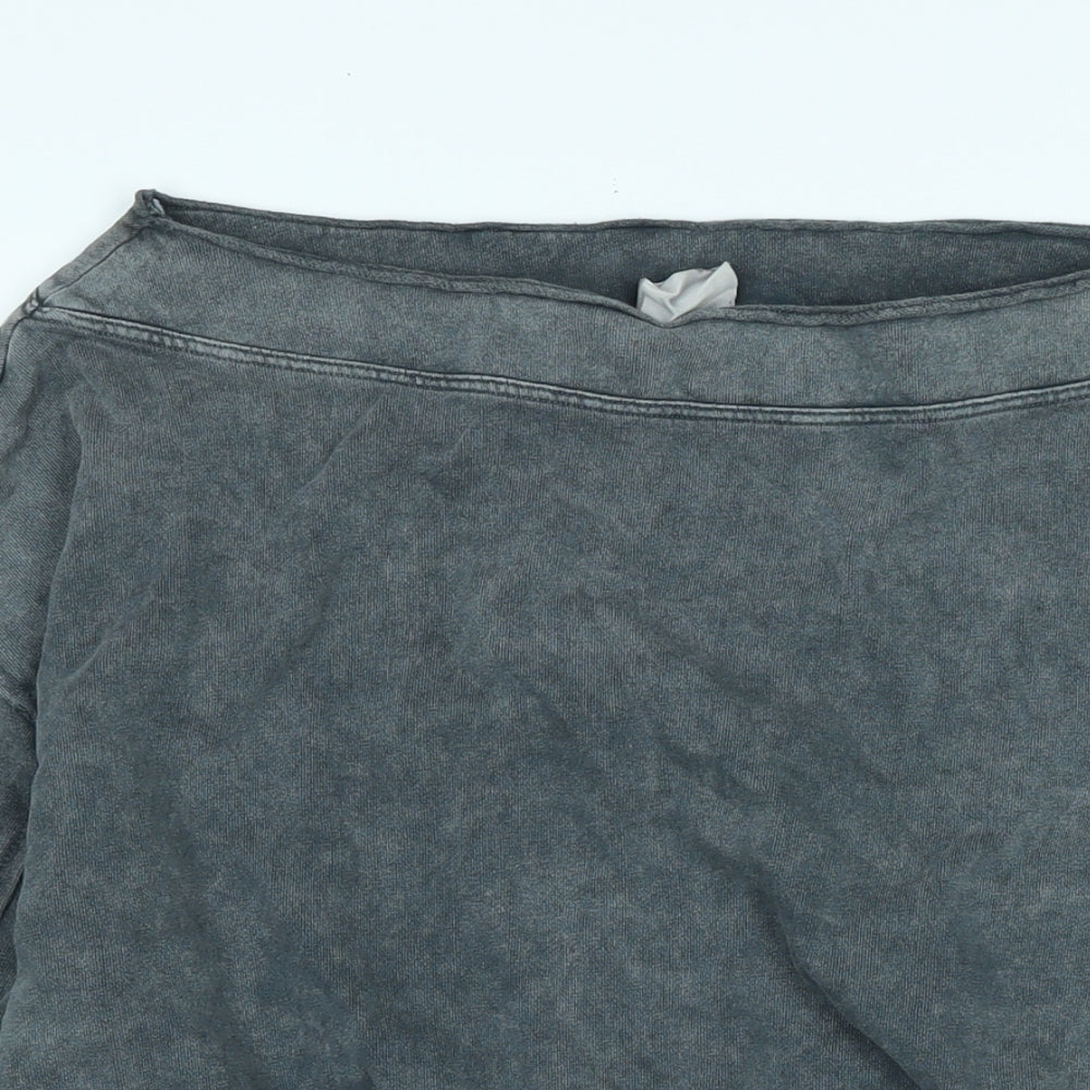 Pull&Bear Womens Grey Cotton Pullover Sweatshirt Size S