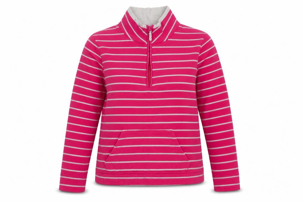 Marks & Spencer Womens Pink Cotton Pullover Sweatshirt Size 12 Zip