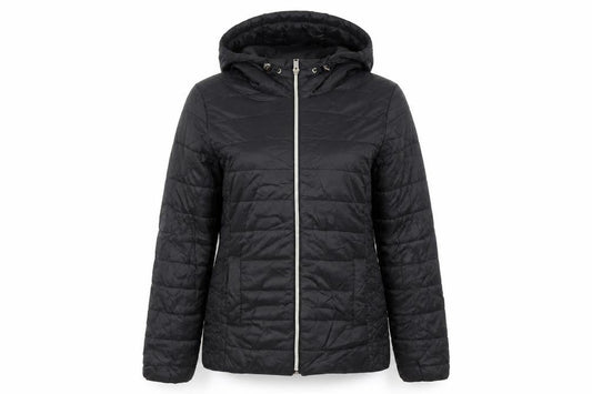 New Look Womens Black Jacket Size 10 Zip - Hooded
