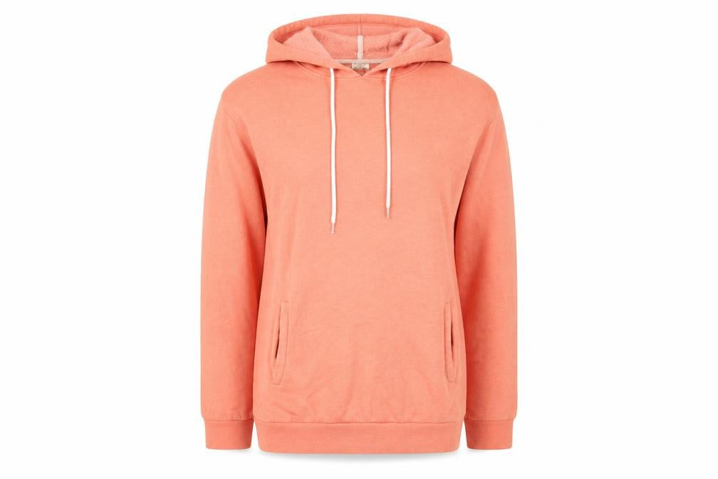 River Island Womens Orange Cotton Pullover Hoodie Size 8 Pullover - Pockets