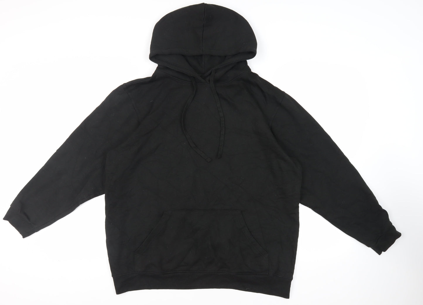 Boohoo Man Mens Black Cotton Pullover Hoodie Size M - Pockets Chicago