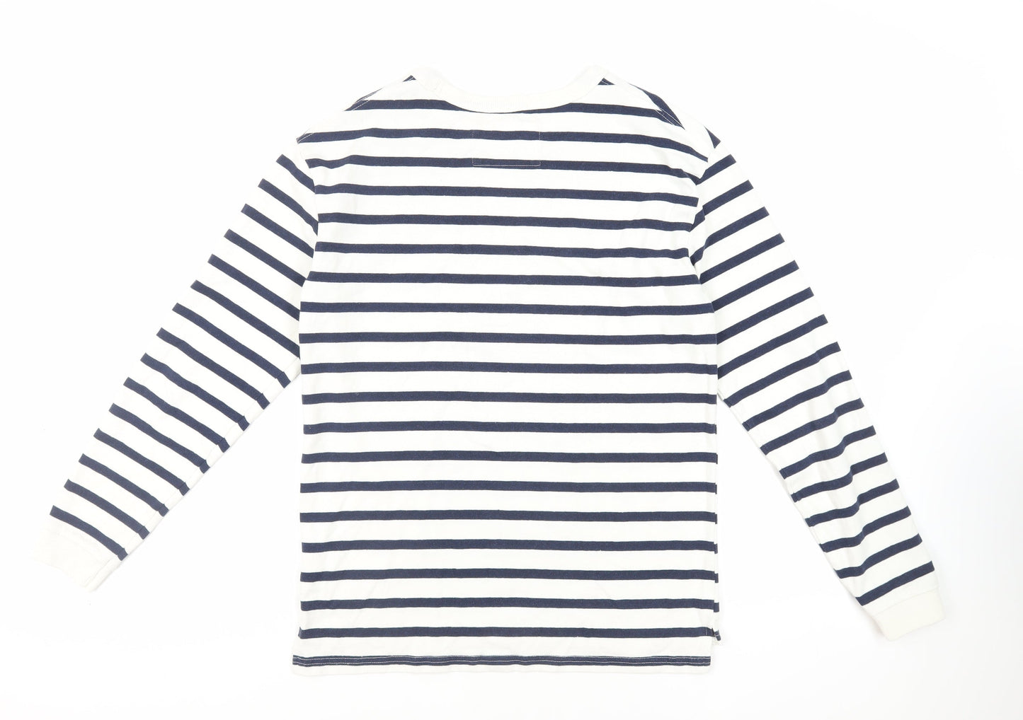 Pull&Bear Womens White Striped Cotton Pullover Sweatshirt Size S Pullover