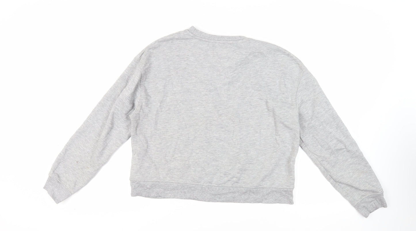 Pull&Bear Womens Grey Cotton Pullover Sweatshirt Size L Pullover