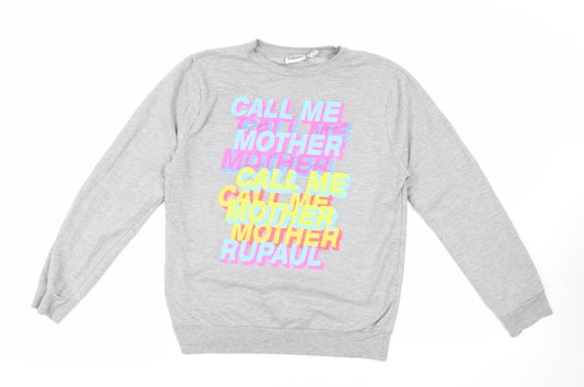 Rupaul Womens Grey Cotton Pullover Sweatshirt Size XS Pullover