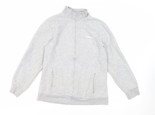 Donnay Womens Grey Cotton Full Zip Sweatshirt Size 12 Zip - Logo Pockets