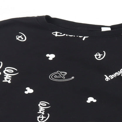 Disney Womens Black Geometric Polyester Pullover Sweatshirt Size 2XL Pullover - Logo Mickey Mouse