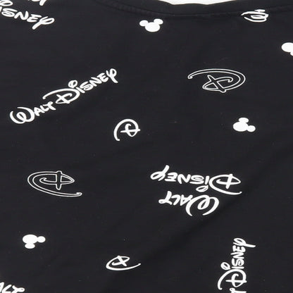 Disney Womens Black Geometric Polyester Pullover Sweatshirt Size 2XL Pullover - Logo Mickey Mouse