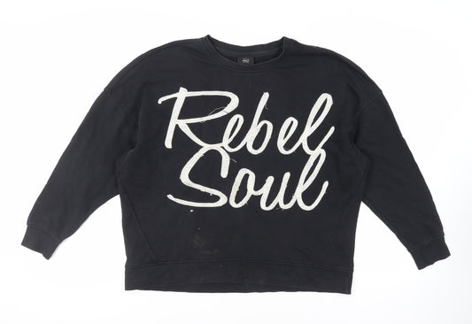 Only Womens Black Cotton Pullover Sweatshirt Size L Pullover - Rebel Soul