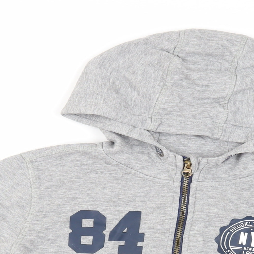 NYC Boys Grey Cotton Full Zip Hoodie Size 10-11 Years Zip - Brooklyn NYC