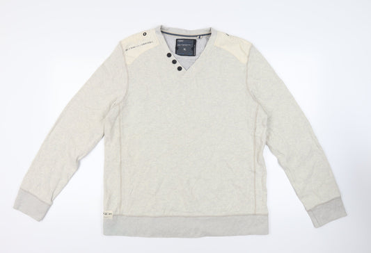 NEXT Mens Beige Cotton Pullover Sweatshirt Size XL