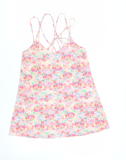 ASOS Swim Womens Multicoloured Floral Polyester Cover Up Size 8 - Strappy