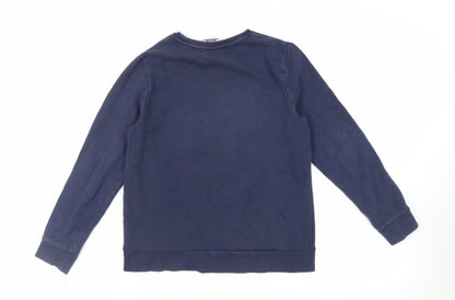 Preloved NEXT Girls Blue Cotton Pullover Sweatshirt Size 12 Years Pullover - Minecraft Sequin - Back
