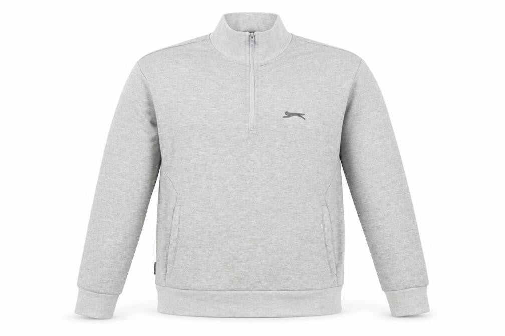 Slazenger Mens Grey Polyester Pullover Sweatshirt Size L - Logo Pockets