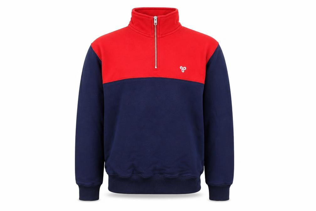 Tna Womens Blue Colourblock Cotton Pullover Sweatshirt Size XS Zip - Logo