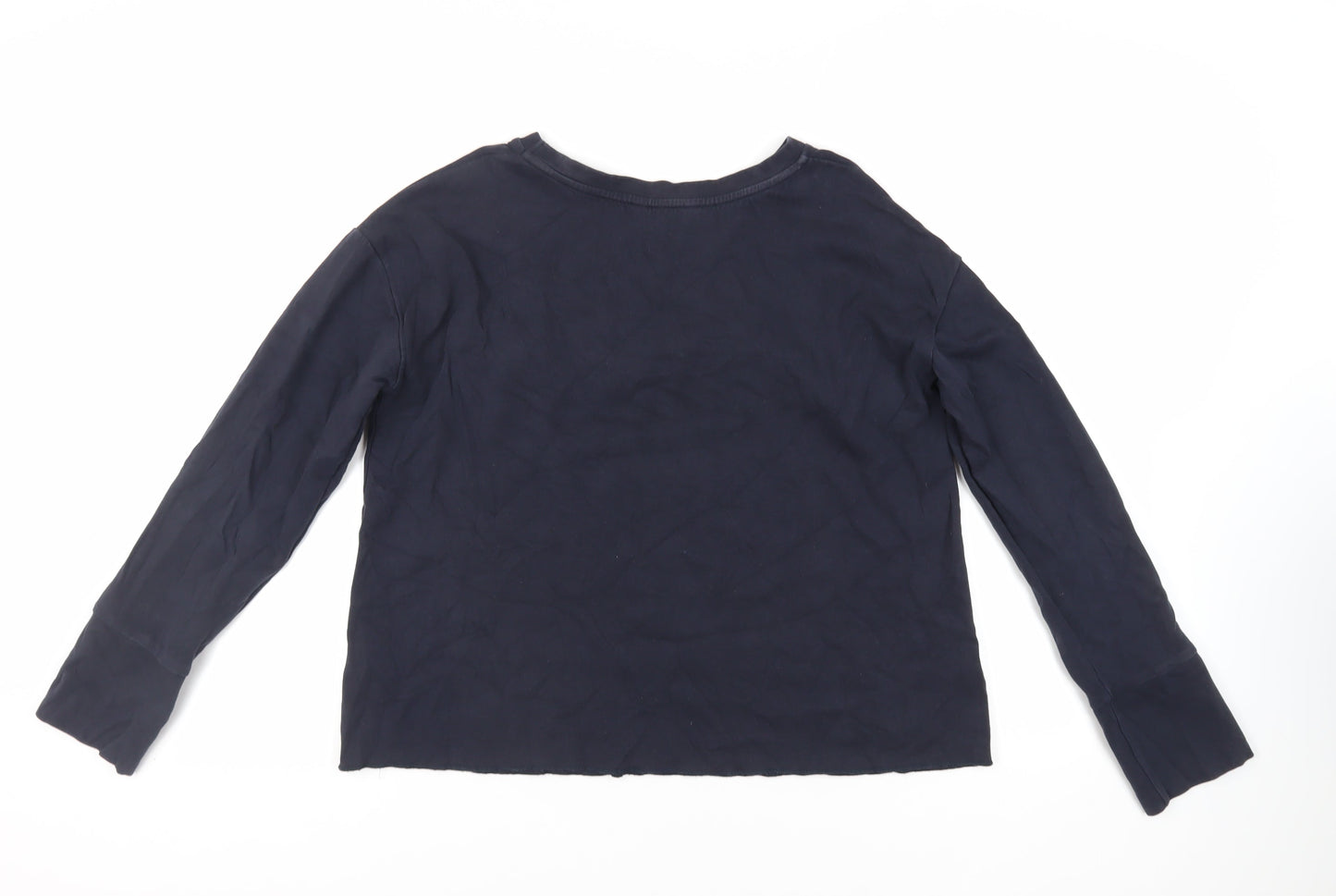 NEXT Womens Blue Cotton Pullover Sweatshirt Size 12 Pullover - Ruffle
