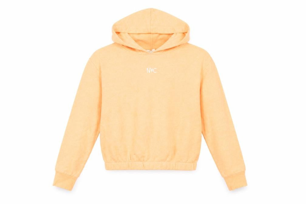 H&M Girls Orange Cotton Pullover Hoodie Size 12-13 Years Pullover - NYC