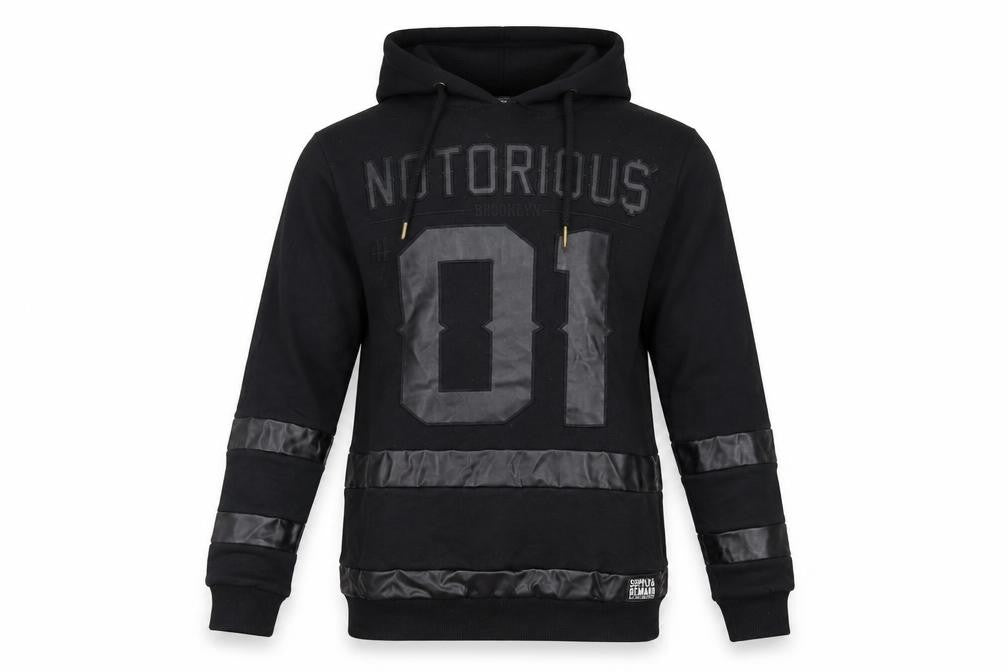 Supply & Demand Co. Mens Black Cotton Pullover Hoodie Size XS - Logo Pockets