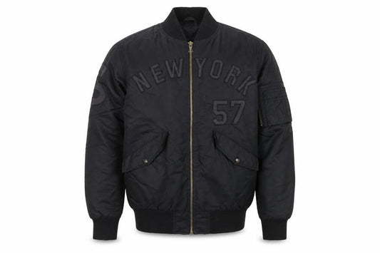 BCK & HRSY Mens Black Bomber Jacket Jacket Size S Zip - New York