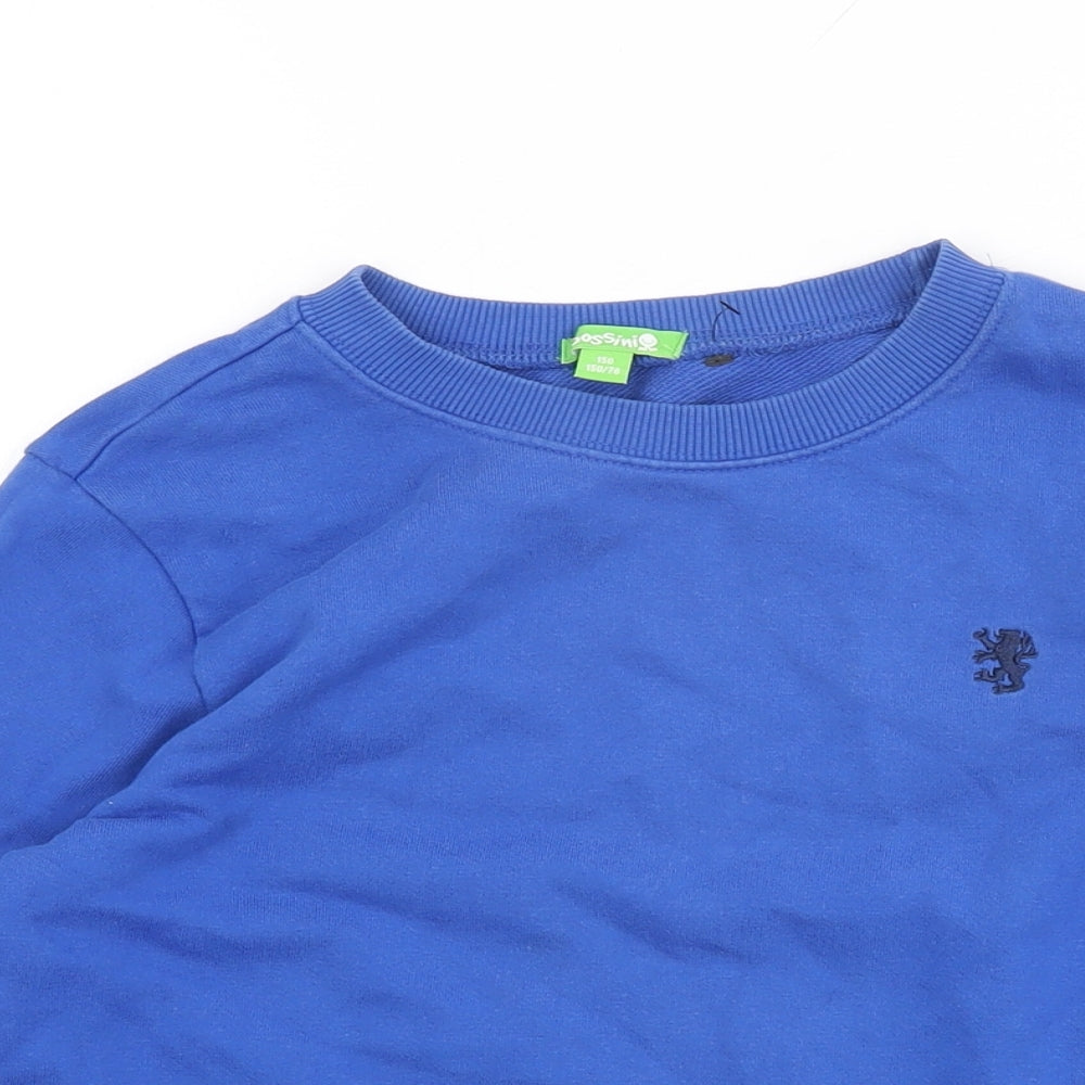 Bossini Boys Blue Cotton Pullover Sweatshirt Size 11-12 Years Pullover