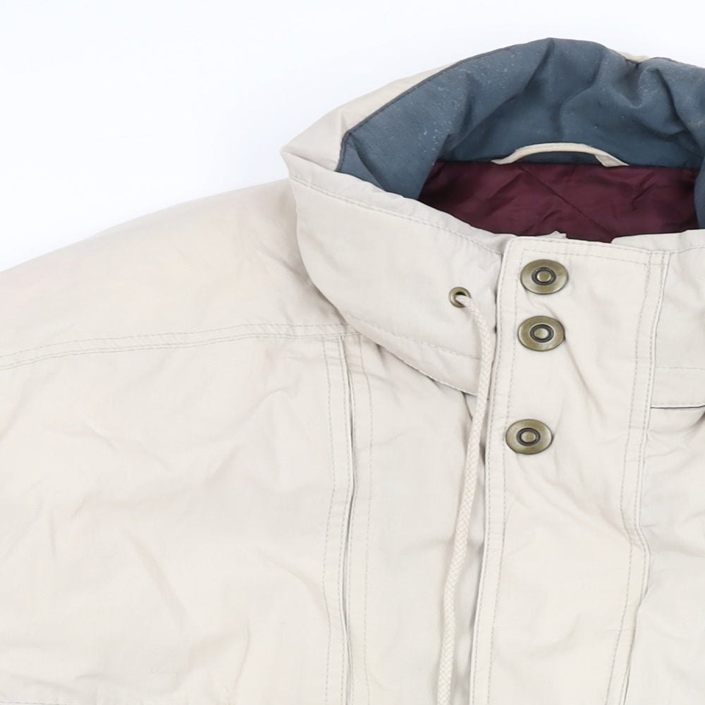 Casual Club Mens Beige Overcoat Coat Size L Zip