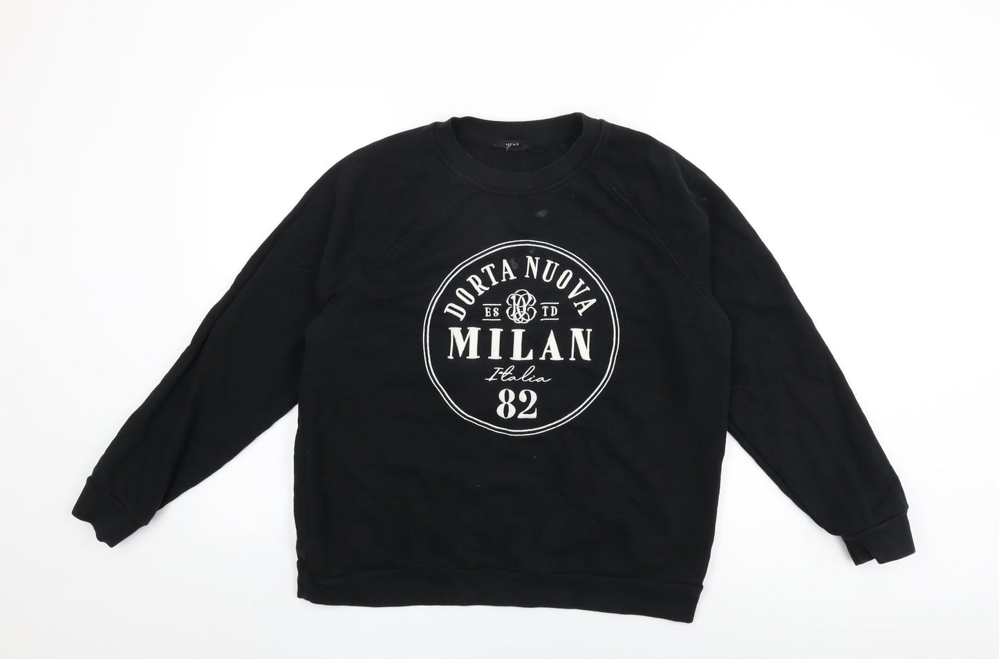 NEXT Womens Black Cotton Pullover Sweatshirt Size L Pullover - Milan