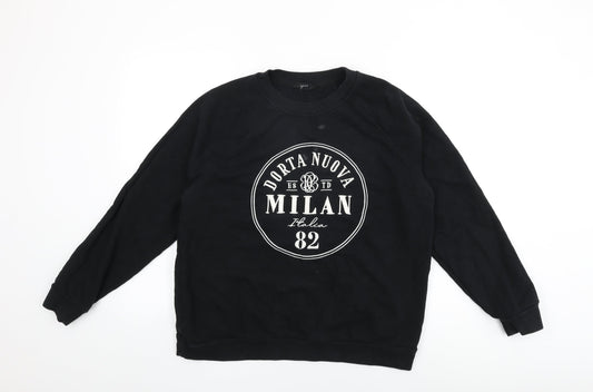 NEXT Womens Black Cotton Pullover Sweatshirt Size L Pullover - Milan