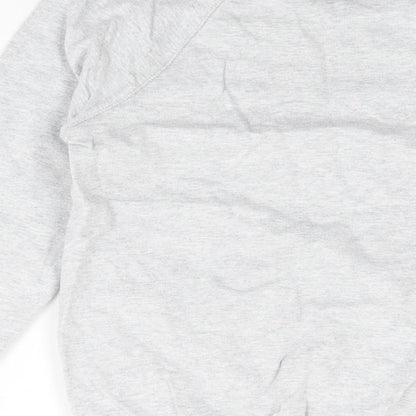 Next Girls Grey Cotton Pullover Sweatshirt Size 9 Years Pullover - Floral Print, Sequin