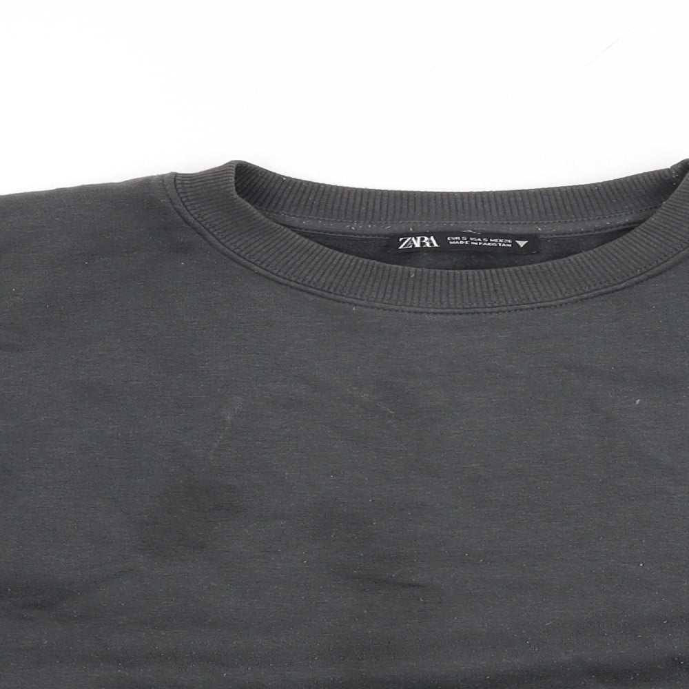 Zara Womens Grey Cotton Pullover Sweatshirt Size S Pullover