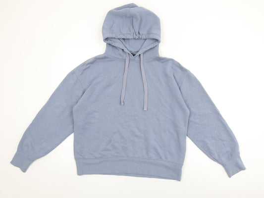 Zara Womens Blue Cotton Pullover Hoodie Size S Pullover
