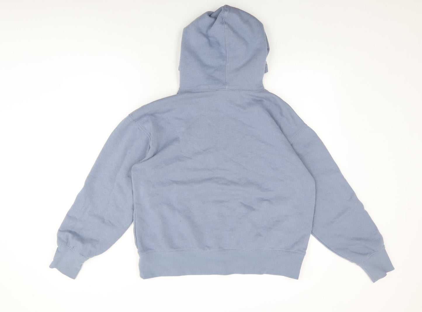 Zara Womens Blue Cotton Pullover Hoodie Size S Pullover