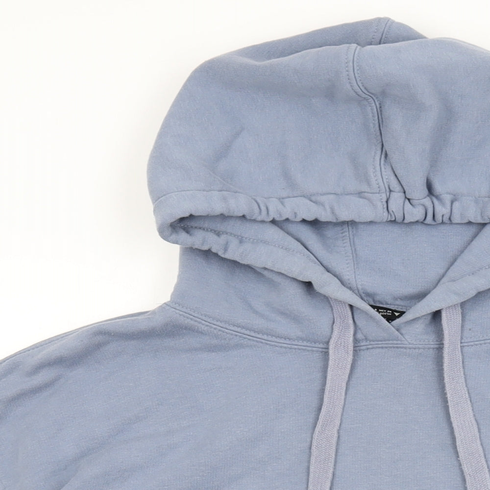Zara Womens Blue Cotton Pullover Hoodie Size S Pullover