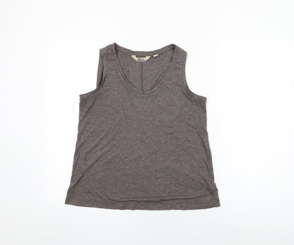 Arabella & Addison Womens Brown Viscose Basic Tank Size 12 Round Neck