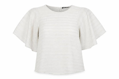 Dorothy Perkins Womens White Polyester Basic T-Shirt Size 12 Round Neck