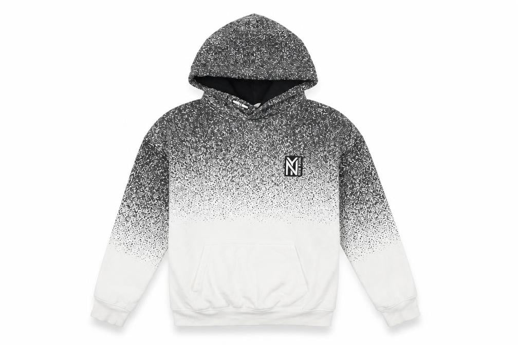 H&M Boys White Geometric Cotton Pullover Hoodie Size 10-11 Years Pullover