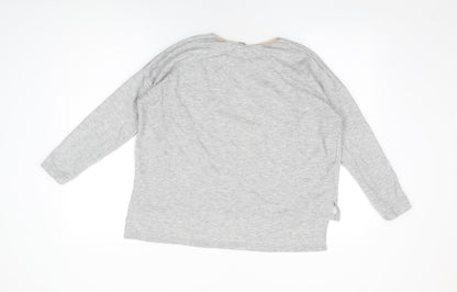 Zara Womens Grey Cotton Basic T-Shirt Size S Round Neck