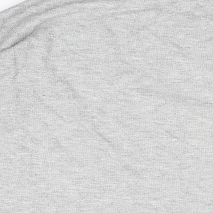 Zara Womens Grey Cotton Basic T-Shirt Size S Round Neck