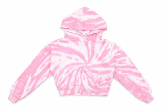 Pindydoll Girls Pink Geometric Cotton Pullover Hoodie Size 14-15 Years Pullover - Tie Dye